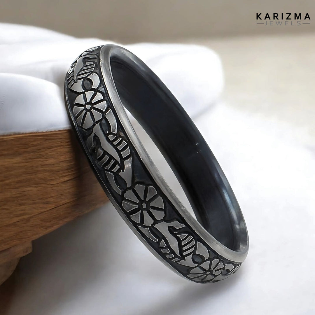 Sarbloh Kada Punjabi Wearing Kada Sharp Brass Line 12mm Steel Kada