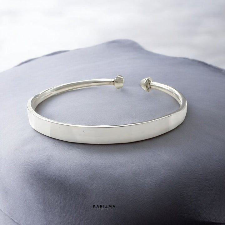 Handmade Silver Bangles for Men's 