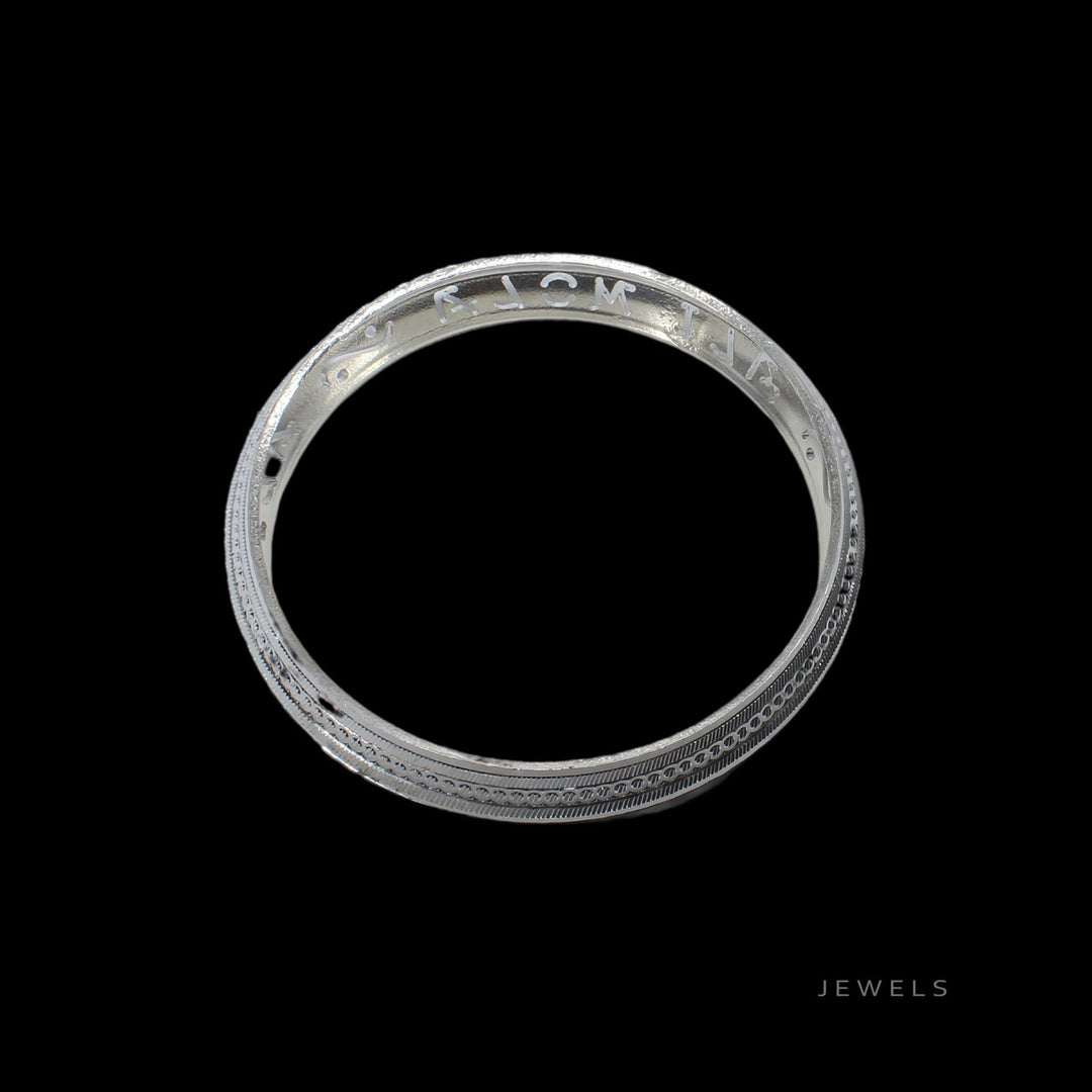 Real Sterling Silver Ali Mola Men's  Bangle Bracelet