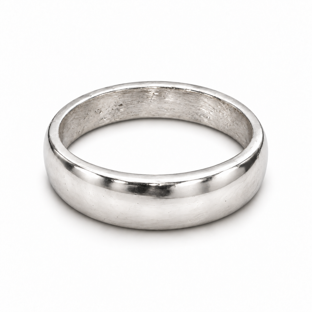 Solid Silver jointless ring chandi ka bejod challa with Gold and Copper nail