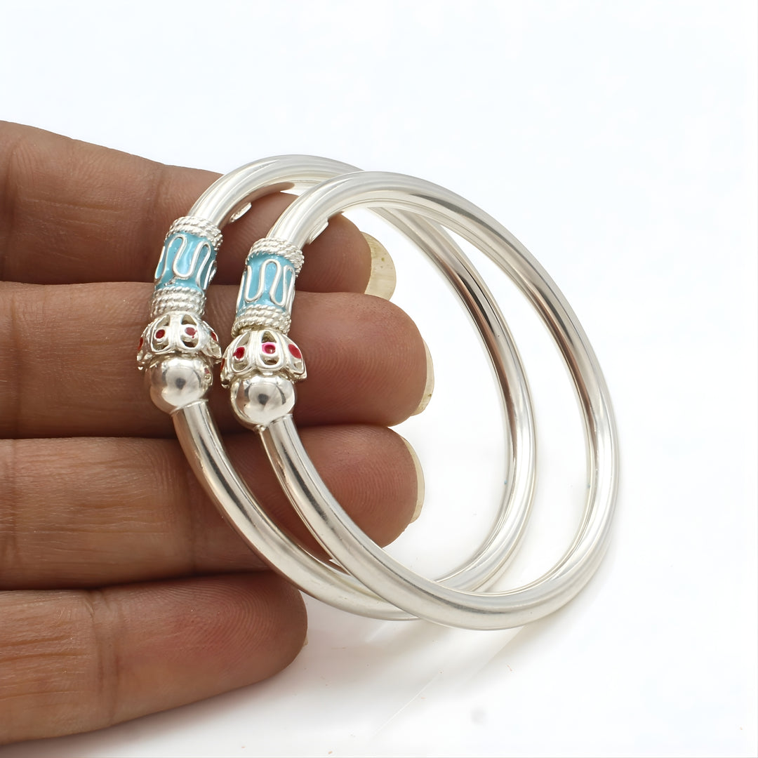 925 Real Silver Excellent kids Openable Bangle Bracelet - Pair