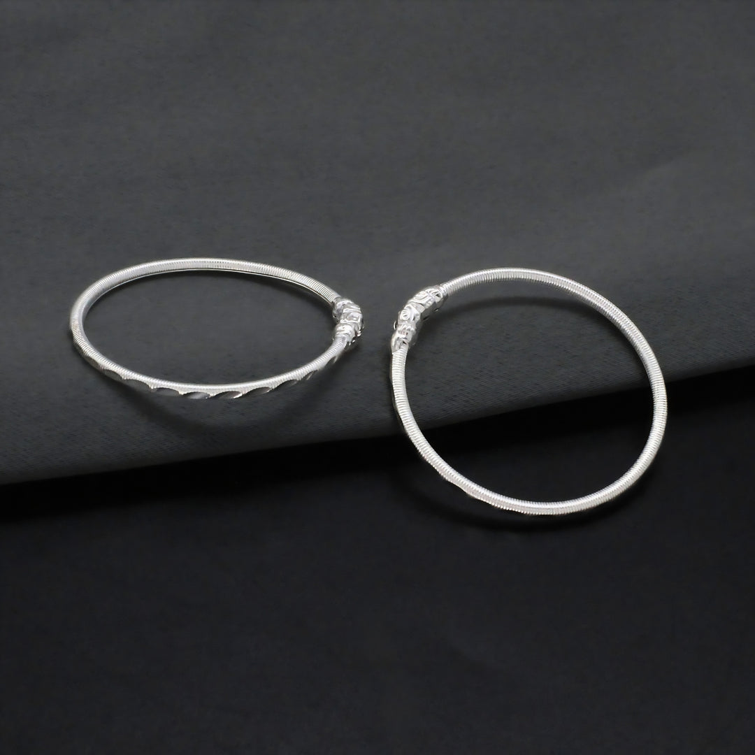 Handcrafted Real Silver Elephant Face Bangles for Children