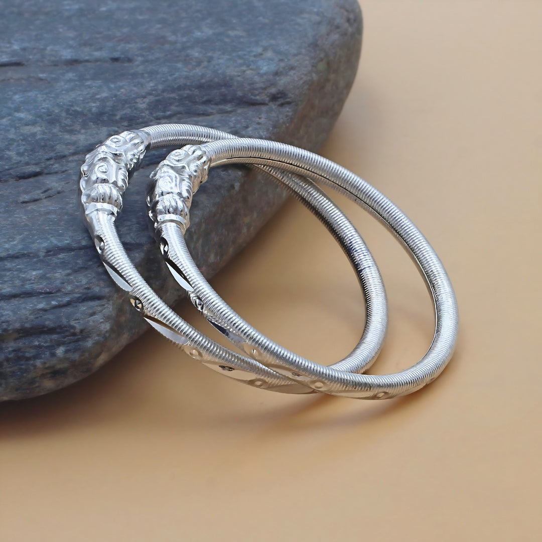 Designer Real Sterling Silver Baby Bangles Set