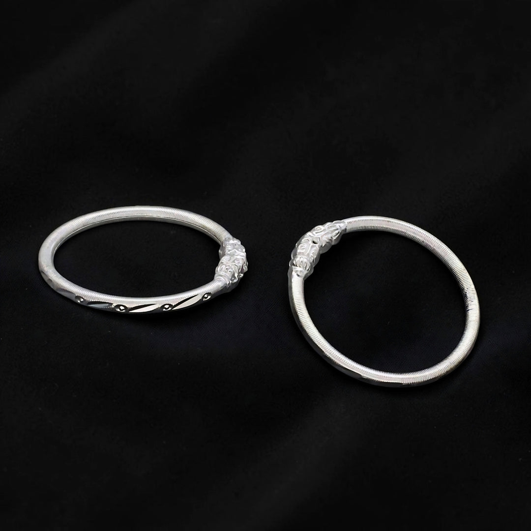 Designer Real Sterling Silver Baby Bangles Set