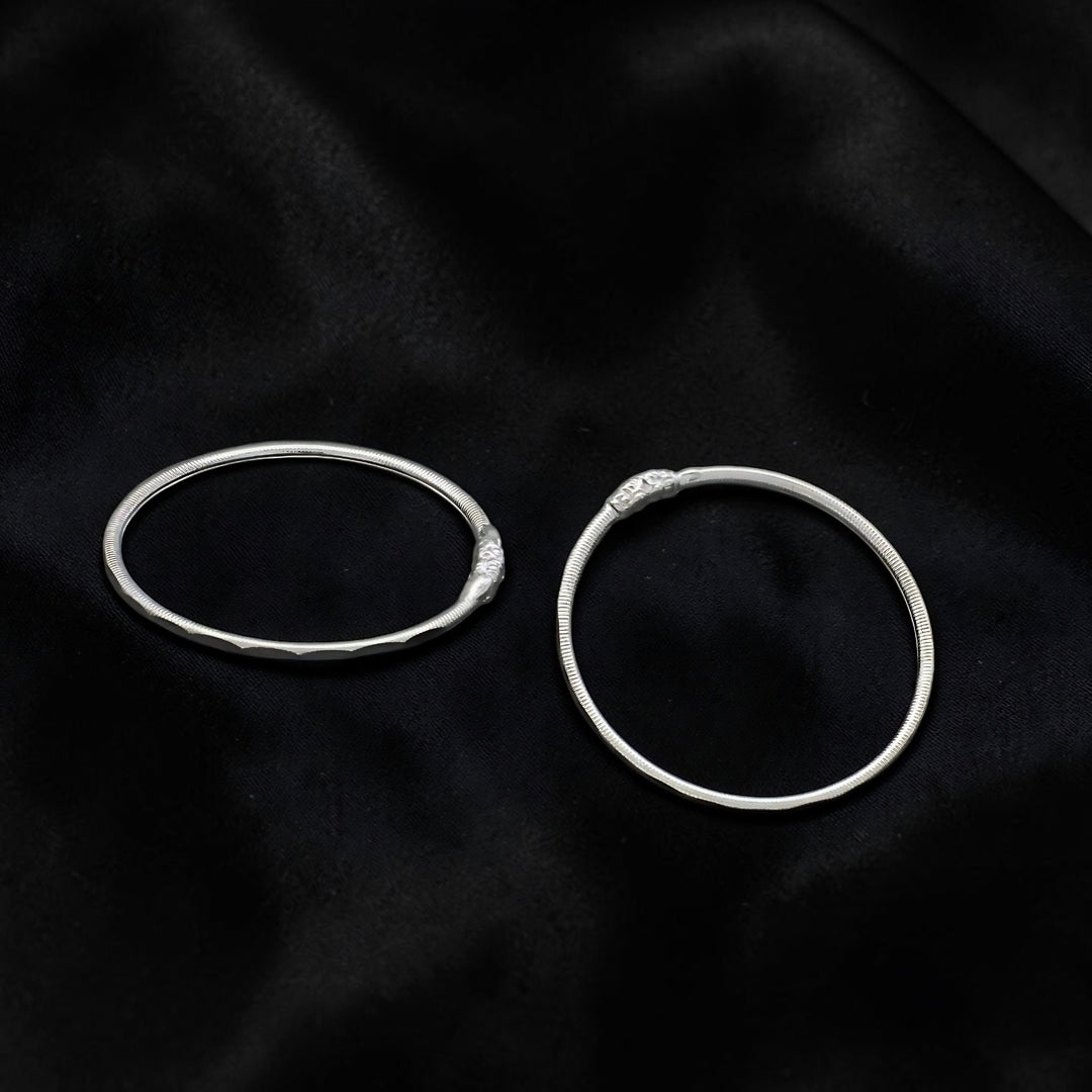 Lucky Elephant Design Real Sterling Silver Kids Bracelets Pair