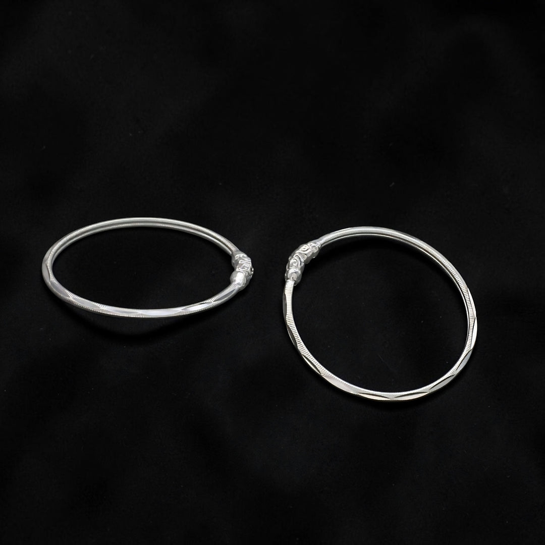 Premium Silver Elephant Face Bangles Bracelet Pair for Kids