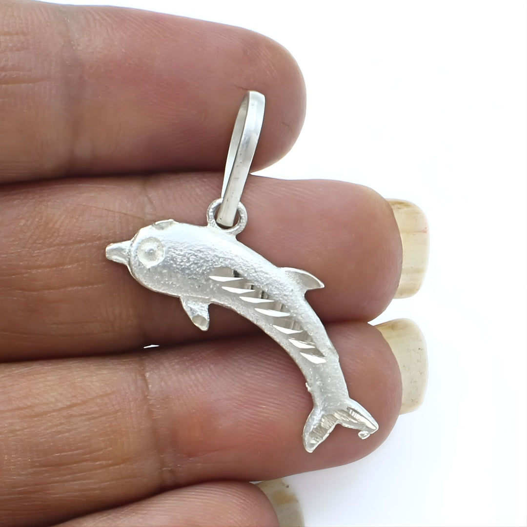 Real Sterling Silver Dolphin pendant