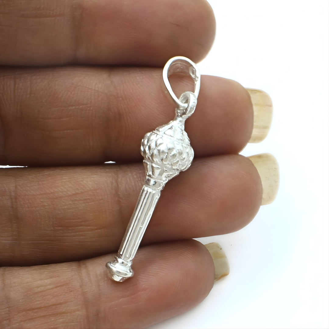 Real Sterling Silver Lord Hanuman Gada/Gadha pendant