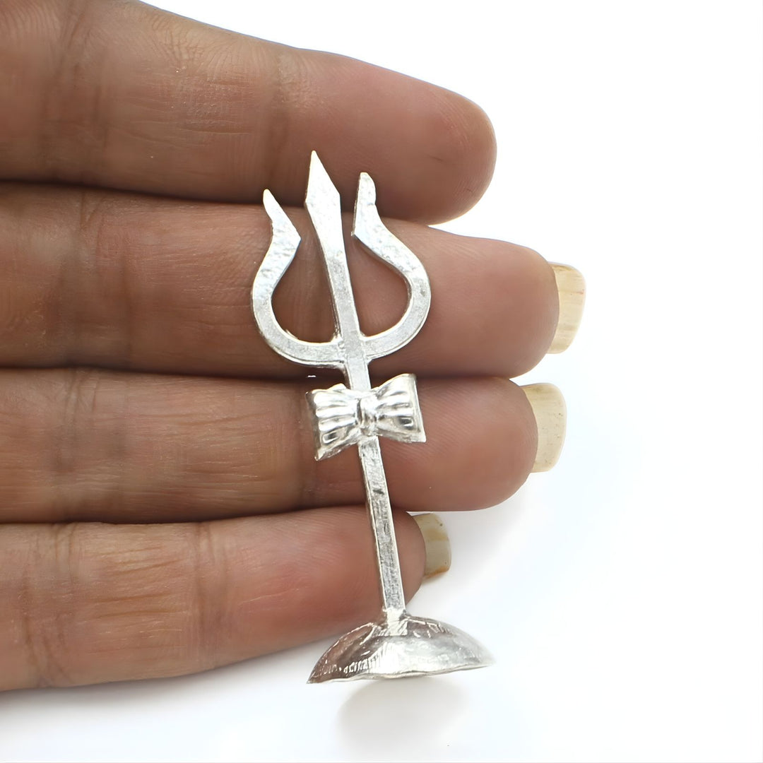 Real Sterling Silver Lord shiva (Trident) Trishul for Religious 2"
