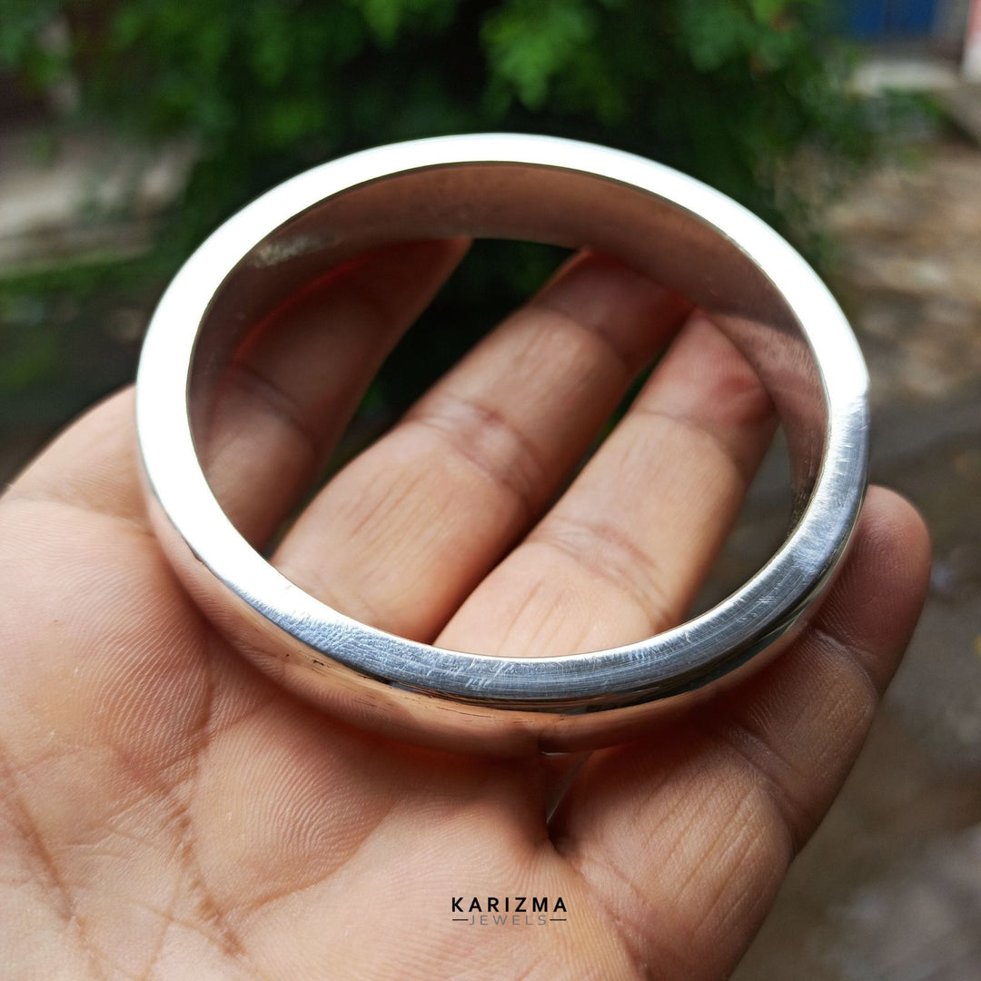 Heavy Silver men's Kada without Joint Chandi ka bejod kada