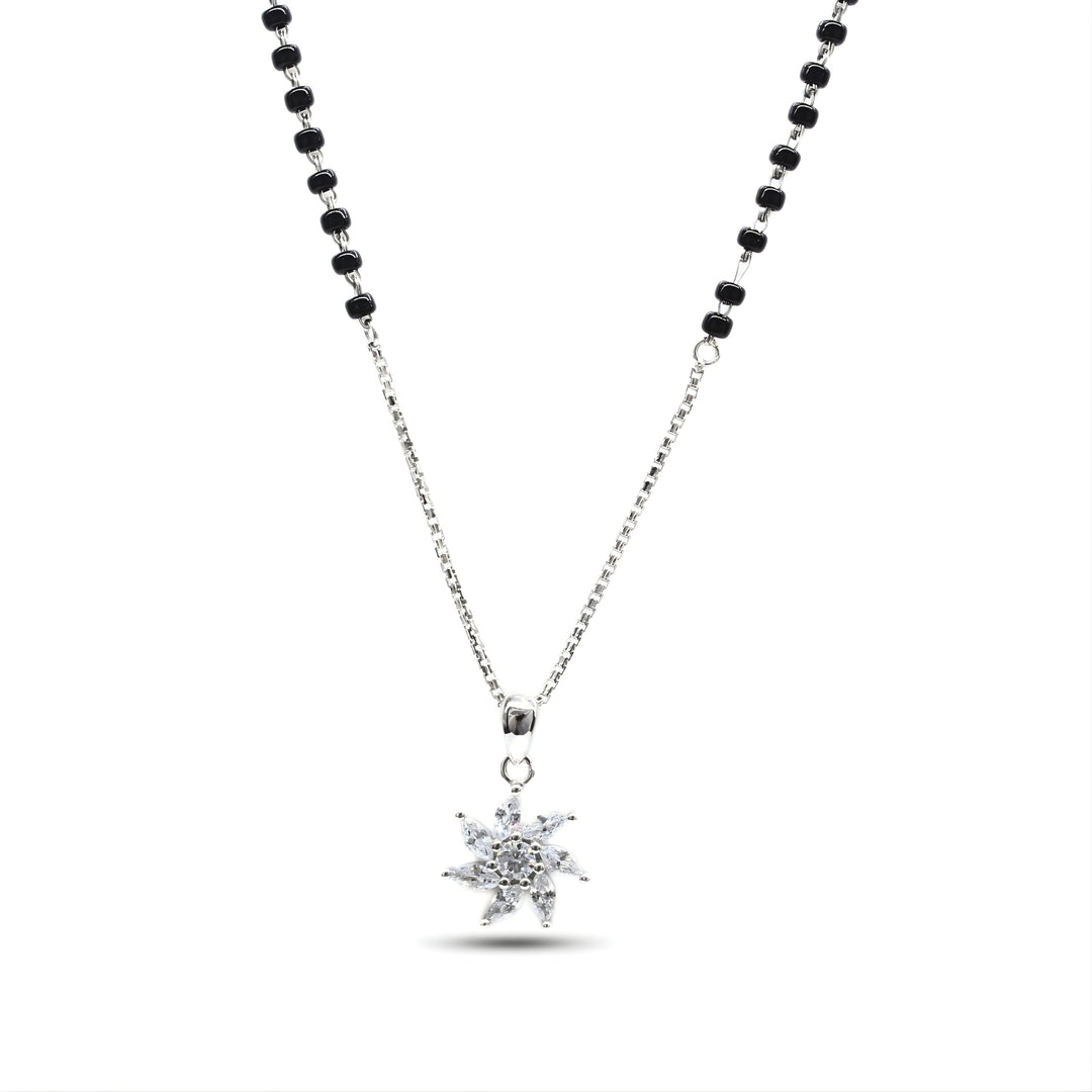 925 Real Sterling Silver Black Beads Mangalsutra Pendant women chain for wife