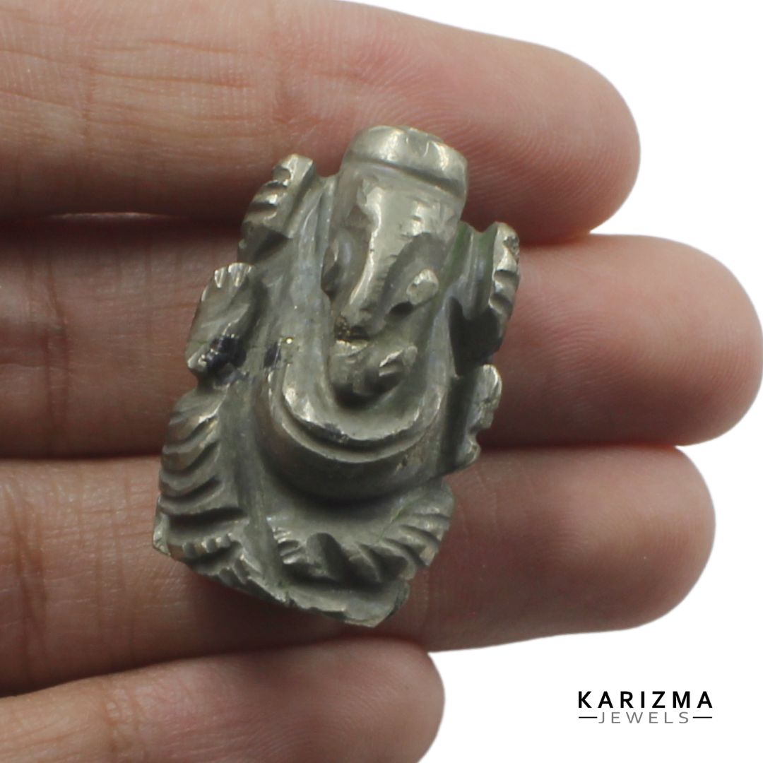 96.95ct lord Ganesha Pyrite Gemstone Idol