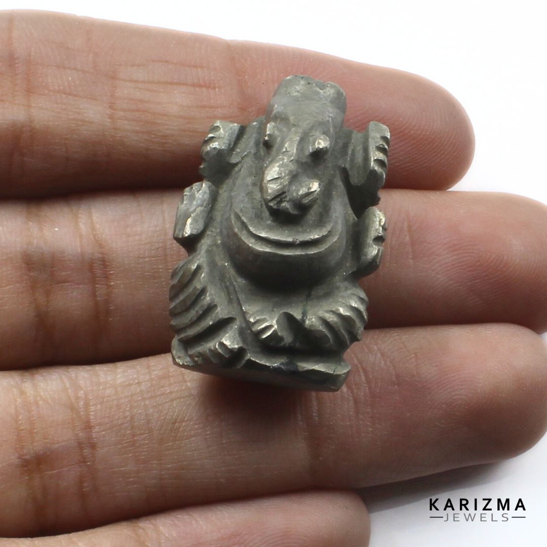 86.65ct Lord Ganesha Pyrite Gemstone Idol