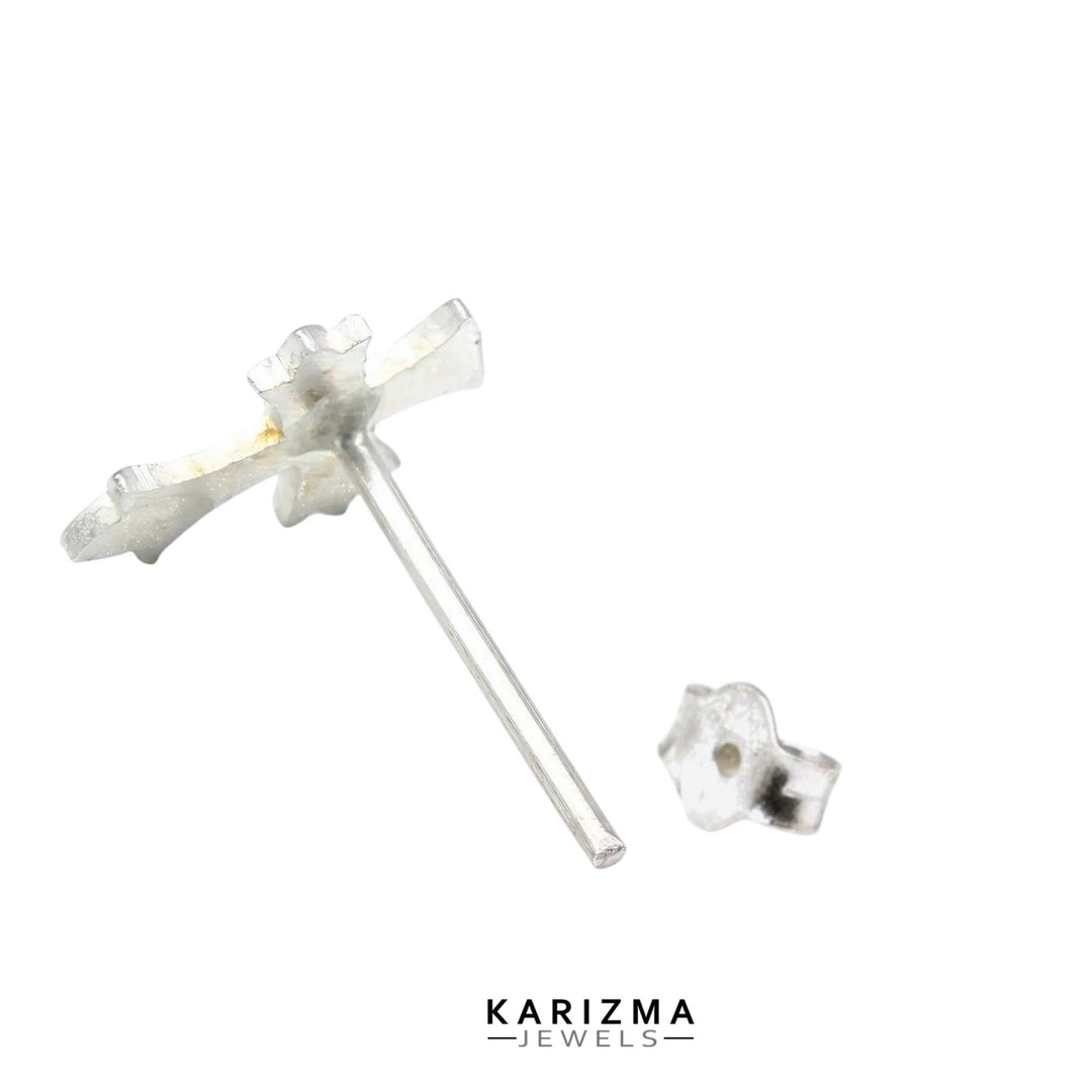Real Sterling Silver Cross Excellent Single Stud Earring For Men
