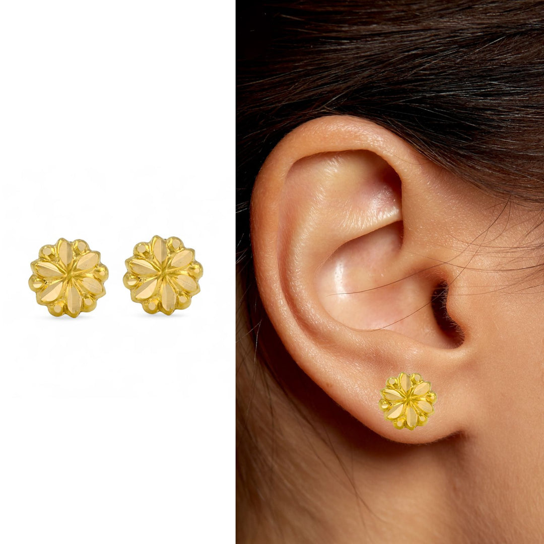 Nozera 18K Gold Screw-Type Nose\Ear Stud –  Solid Gold Nose Jewelry for Women