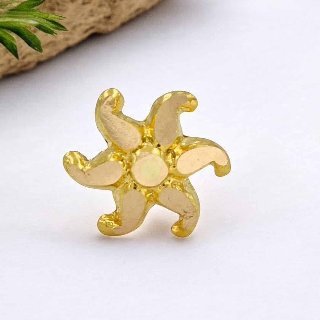 Cute starfish 18k Real Gold Women Nose Stud Push Pin
