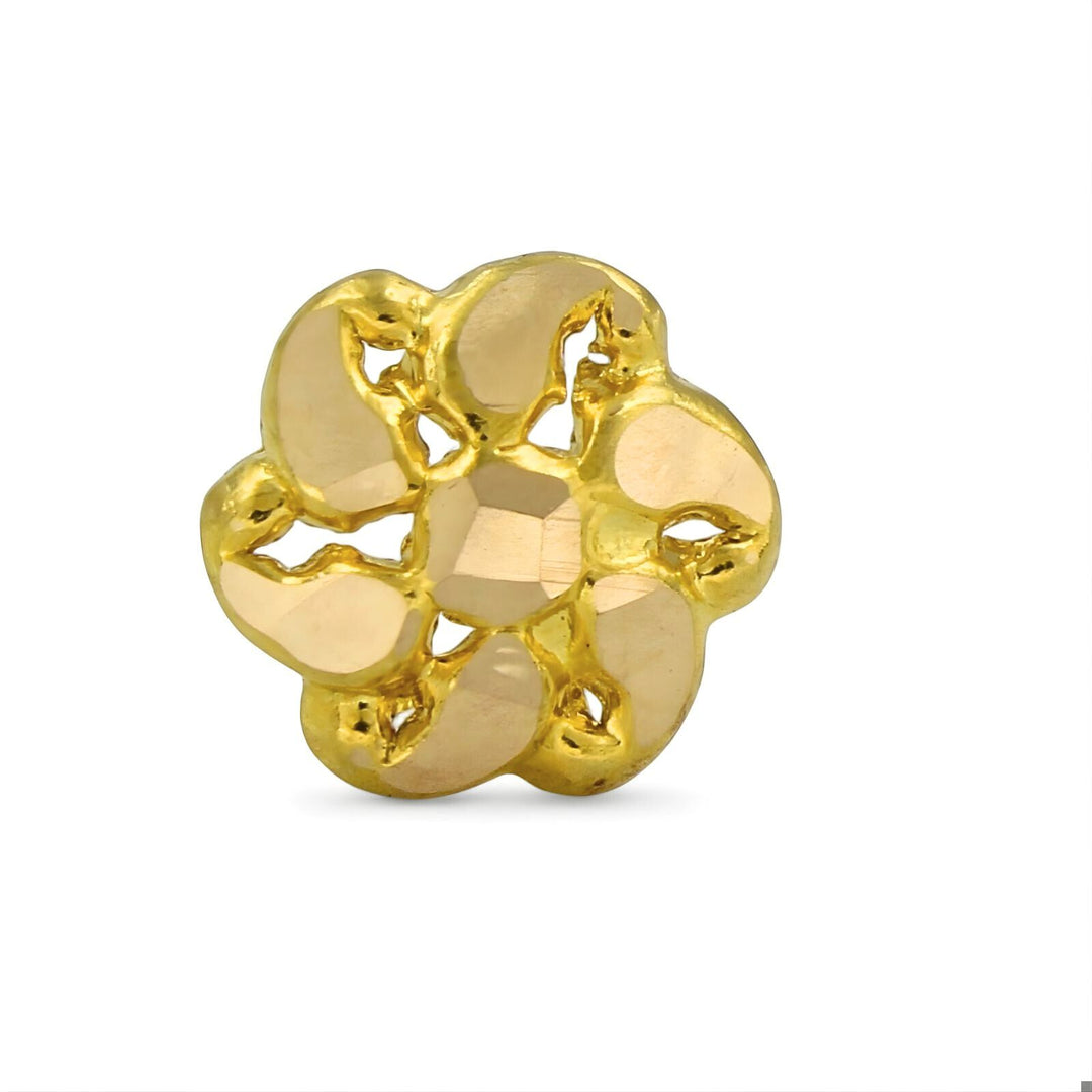 Flower style 18k Real Gold Women Nose Stud Push Pin