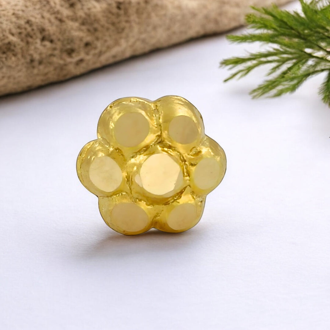 Small Flower 18k Real Gold Women Nose Stud Push Pin
