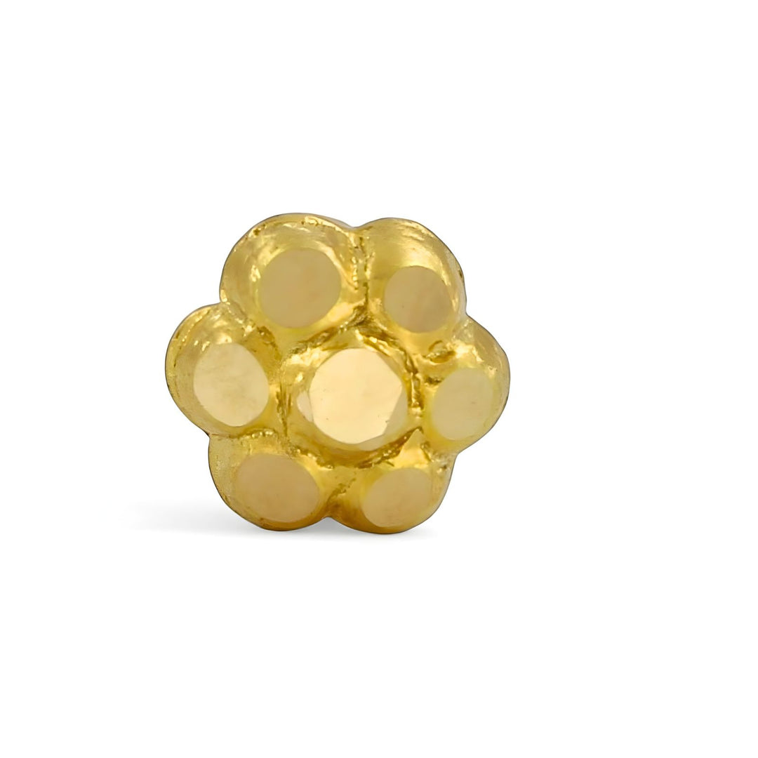 Small Flower 18k Real Gold Women Nose Stud Push Pin