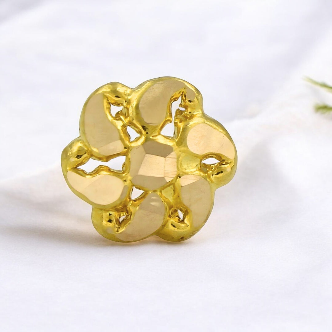 Flower style 18k Real Gold Women Nose Stud Push Pin