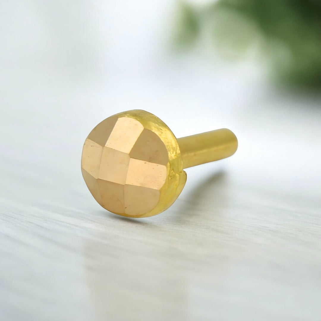 Small 18K Real Gold women Nose stud nose ring Push Pin