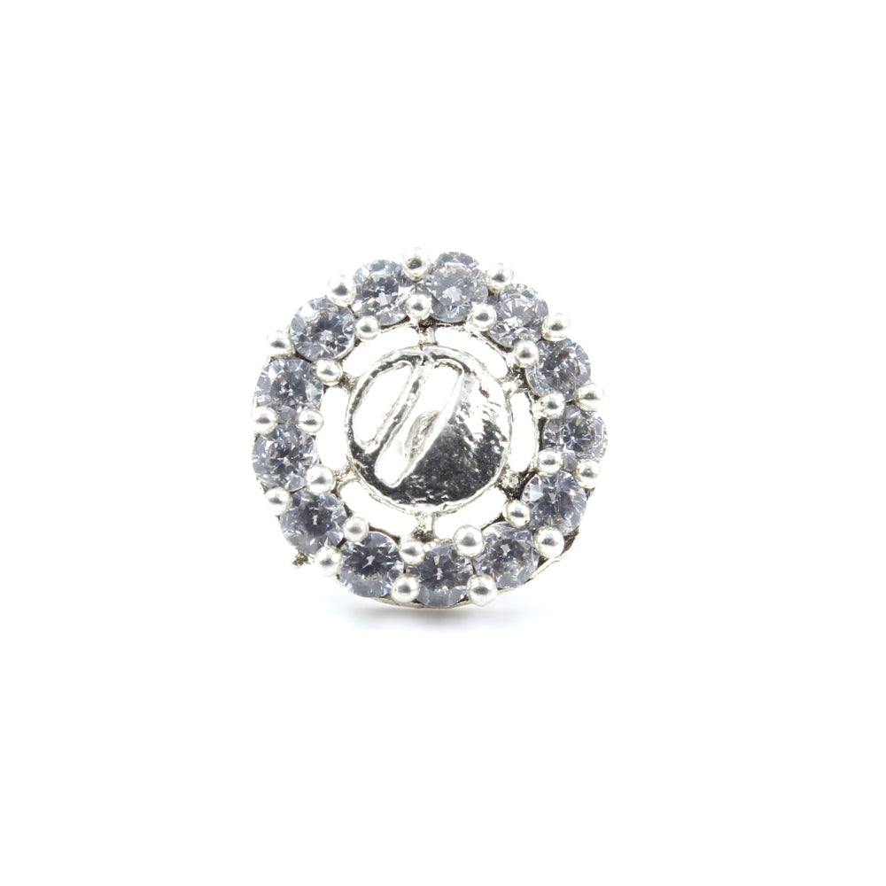 Traditional Style Real 925 Silver CZ Women Screw Nose Stud