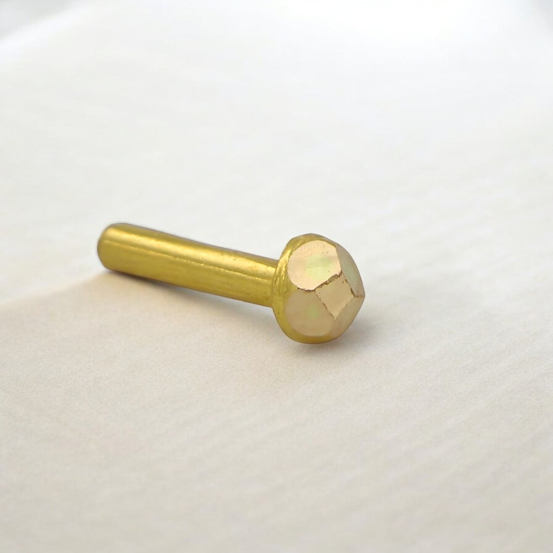 Tiny 18k Real Gold Indian Women Nose Stud Push Pin