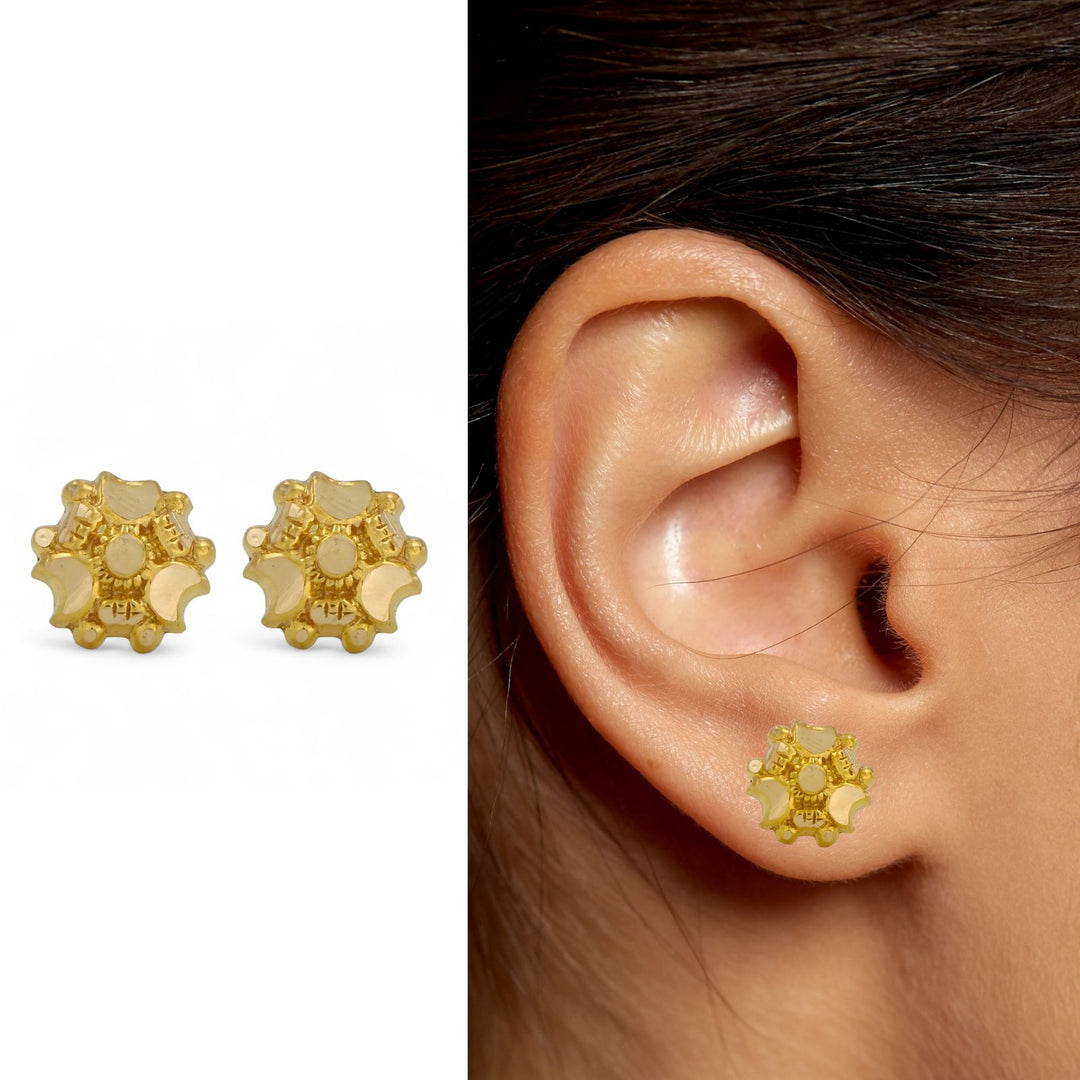 Nozera 18K Gold Screw Nose\Ear Stud - Indian Nose Jewelry for Women