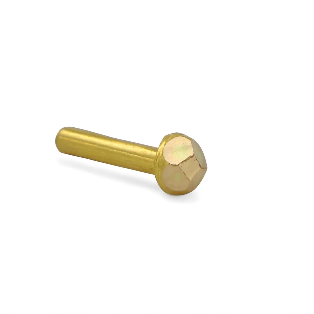 Tiny 18k Real Gold Indian Women Nose Stud Push Pin