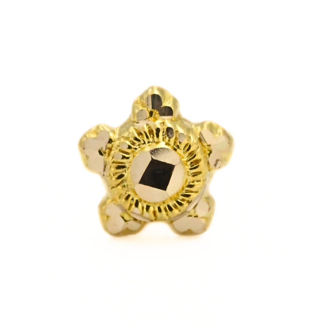 18K Real Gold Tortoise Push Pin Nose Stud