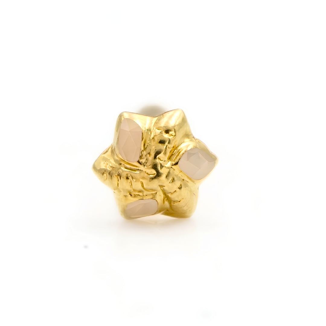 18K Real Gold Star-shaped Push Pin Nose Piercing