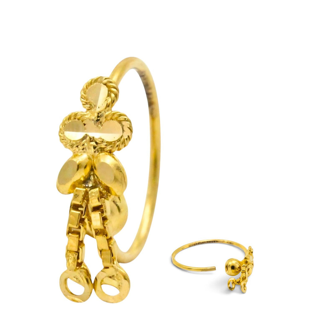 18K Real Gold Royal Dangle Nose Ring – 22g