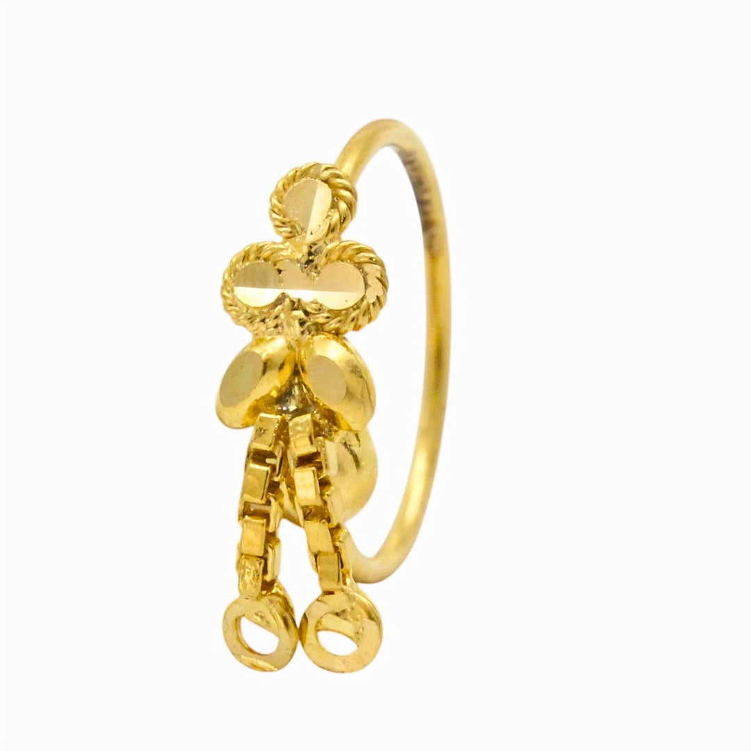 18K Real Gold Royal Dangle Nose Ring – 22g