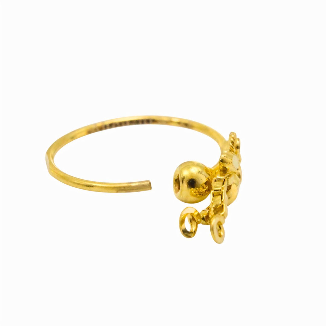 18K Real Gold Royal Dangle Nose Ring – 22g
