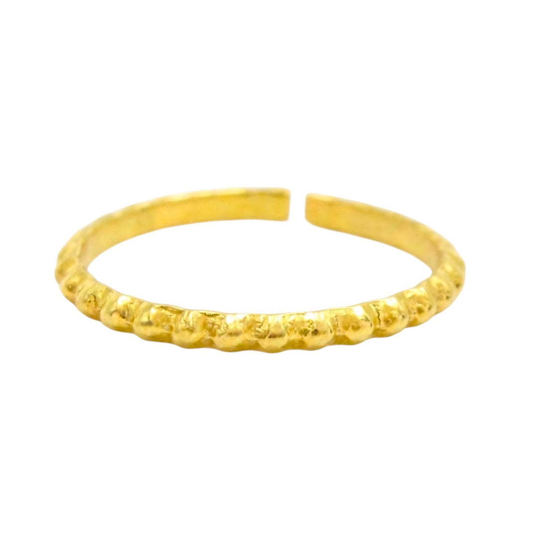 18K Real Gold Molten Textured Adjustable Nose Ring