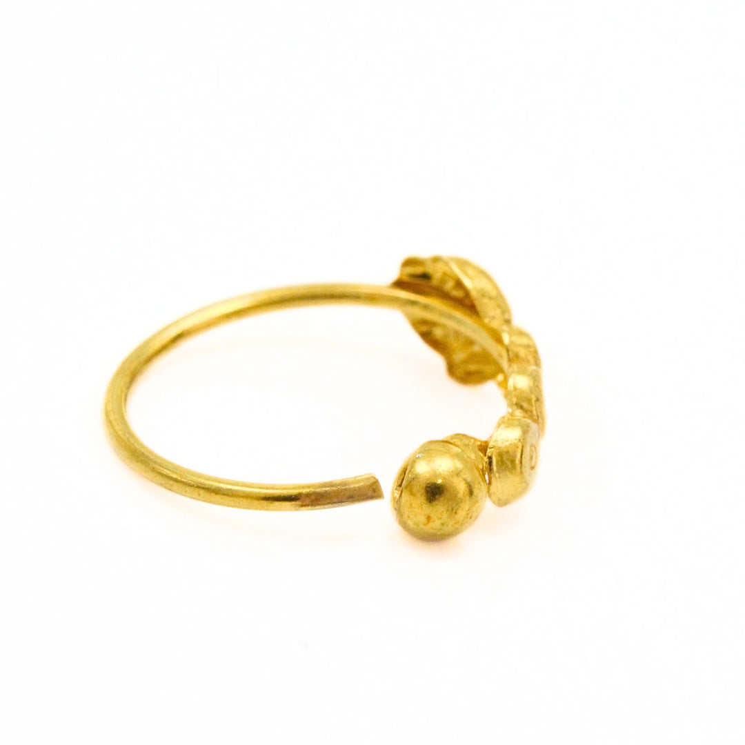 Vertical 18K Real Gold Classic Elegance Nose Ring