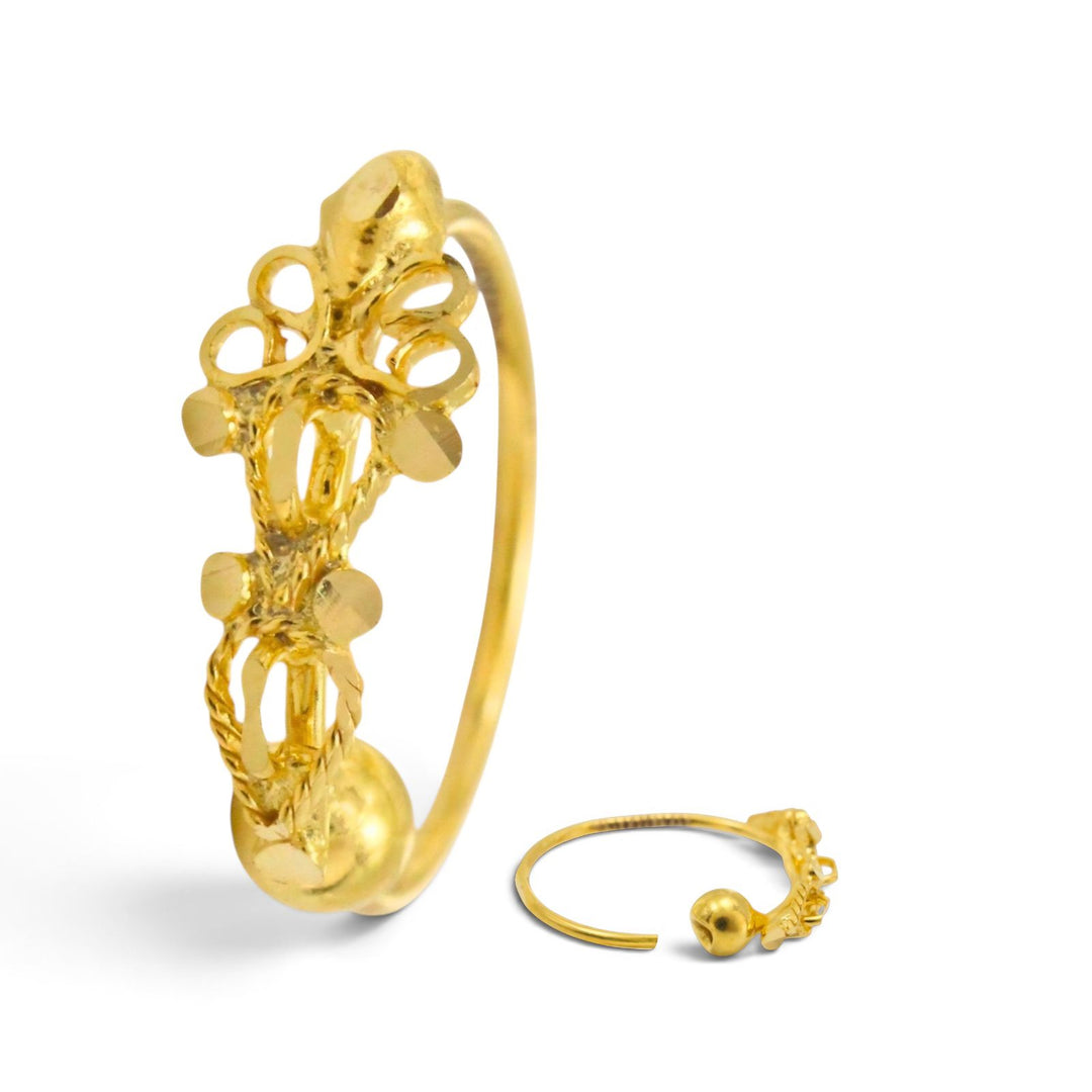 18K Real Gold Graceful Heritage Vertical design Nose Ring