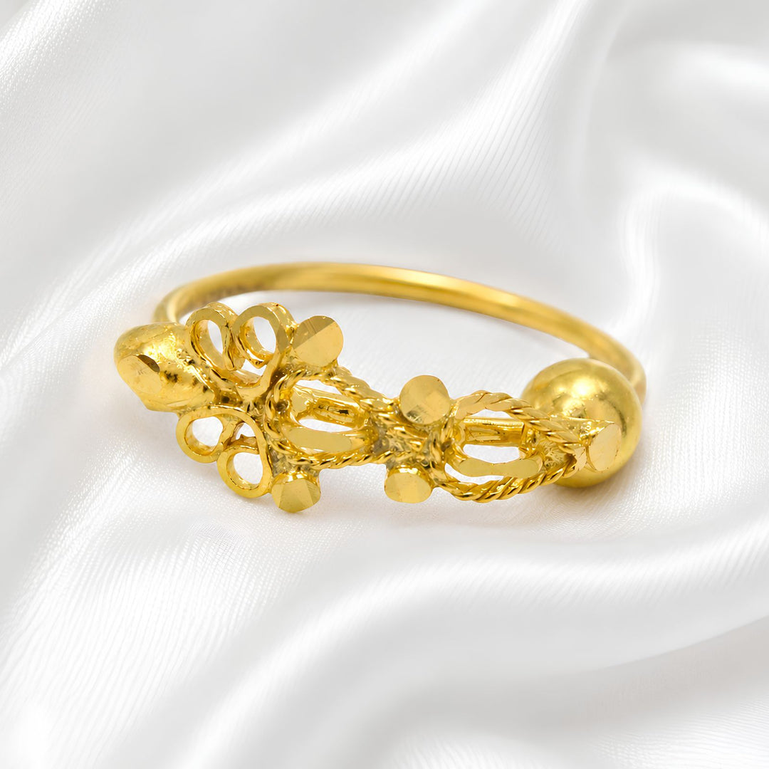 18K Real Gold Graceful Heritage Vertical design Nose Ring