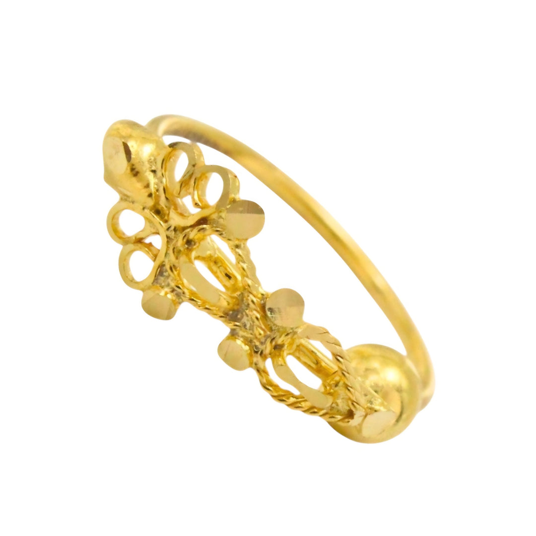 18K Real Gold Graceful Heritage Vertical design Nose Ring