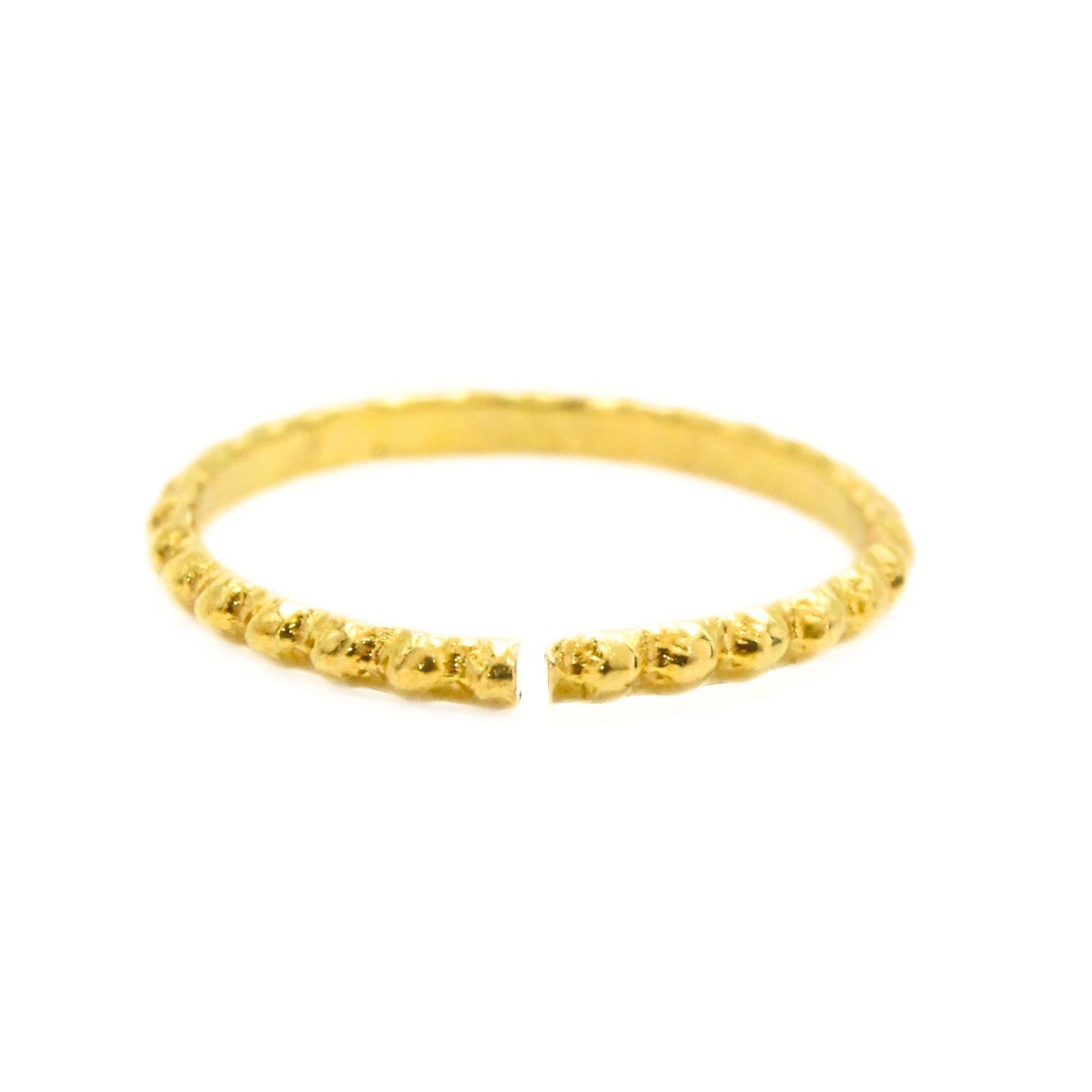 18K Real Gold Molten Textured Adjustable Nose Ring
