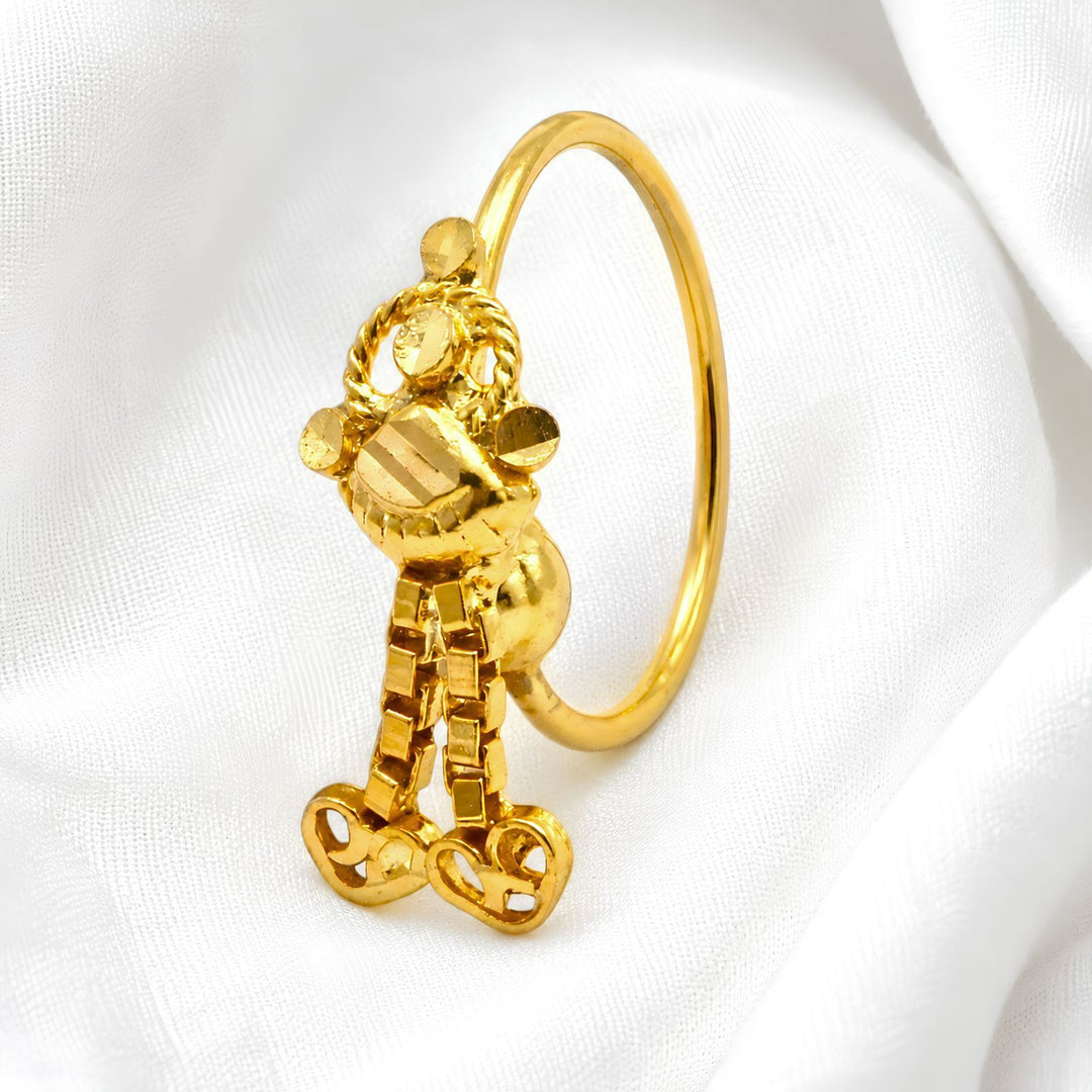 18K Real Gold Traditional Hanging Nose Ring – 22g