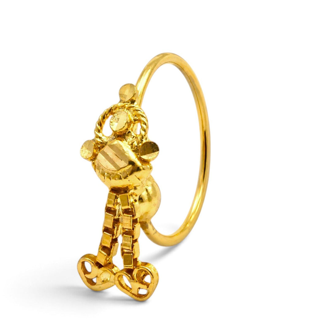 18K Real Gold Traditional Hanging Nose Ring – 22g