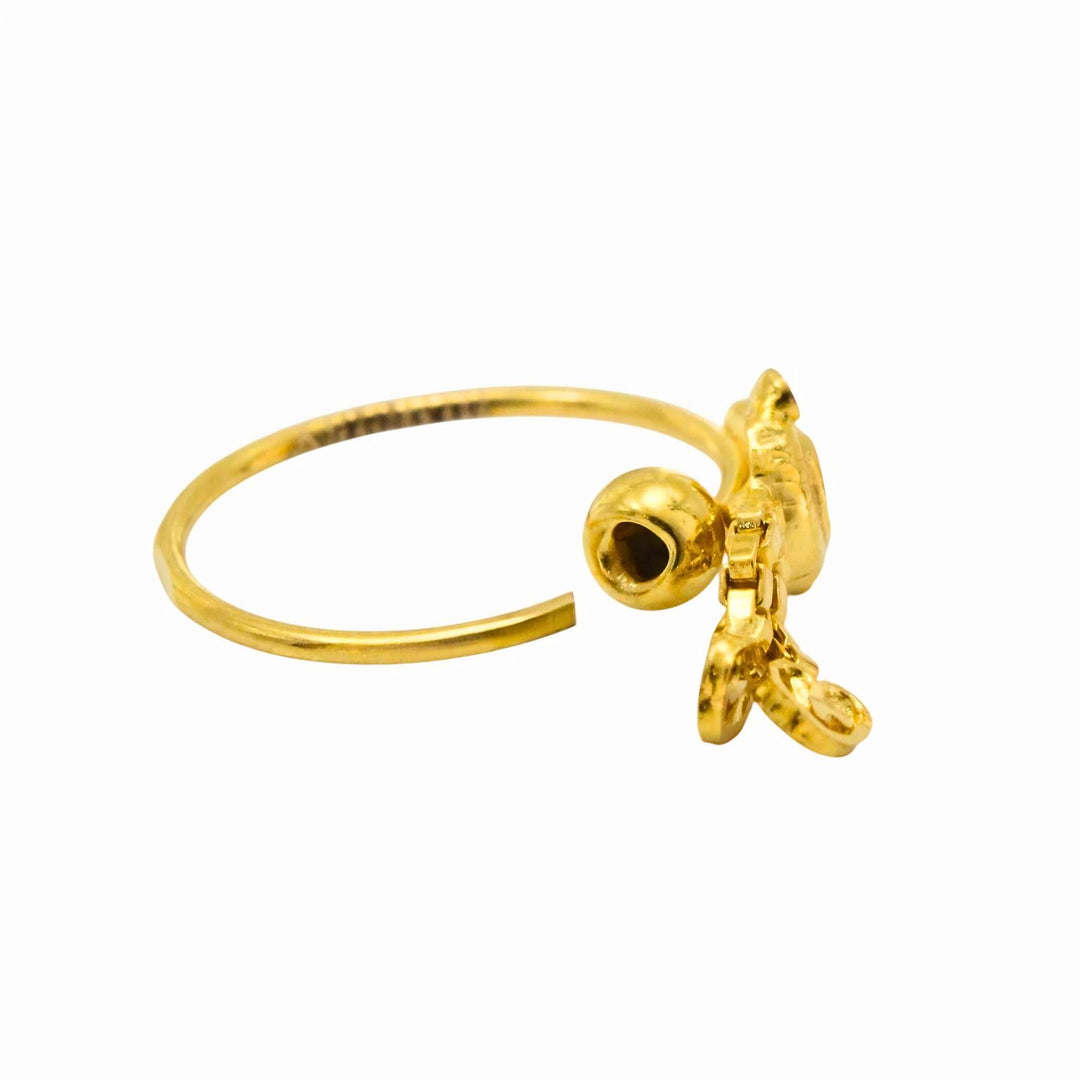 18K Real Gold Traditional Hanging Nose Ring – 22g
