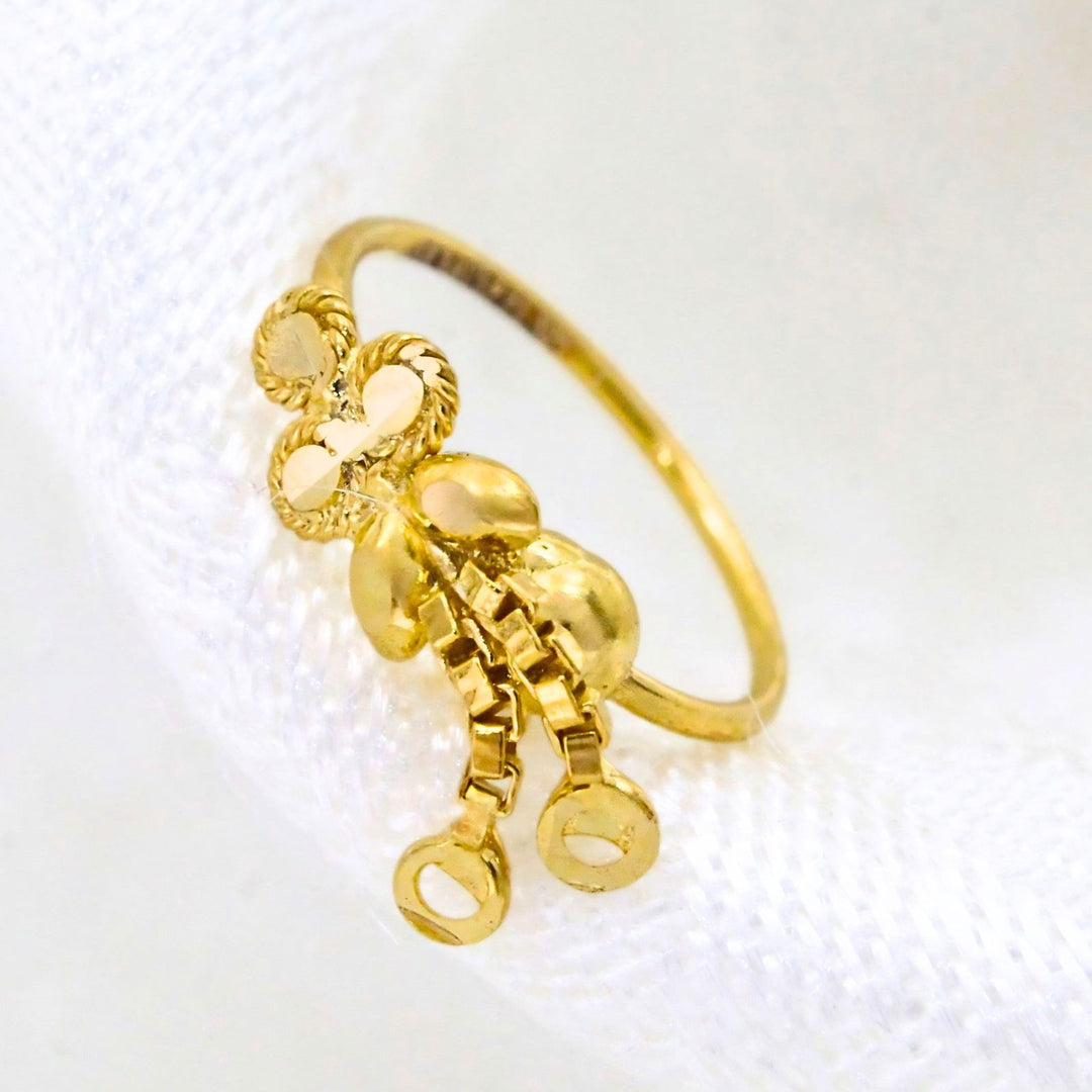 18K Real Gold Royal Dangle Nose Ring – 22g