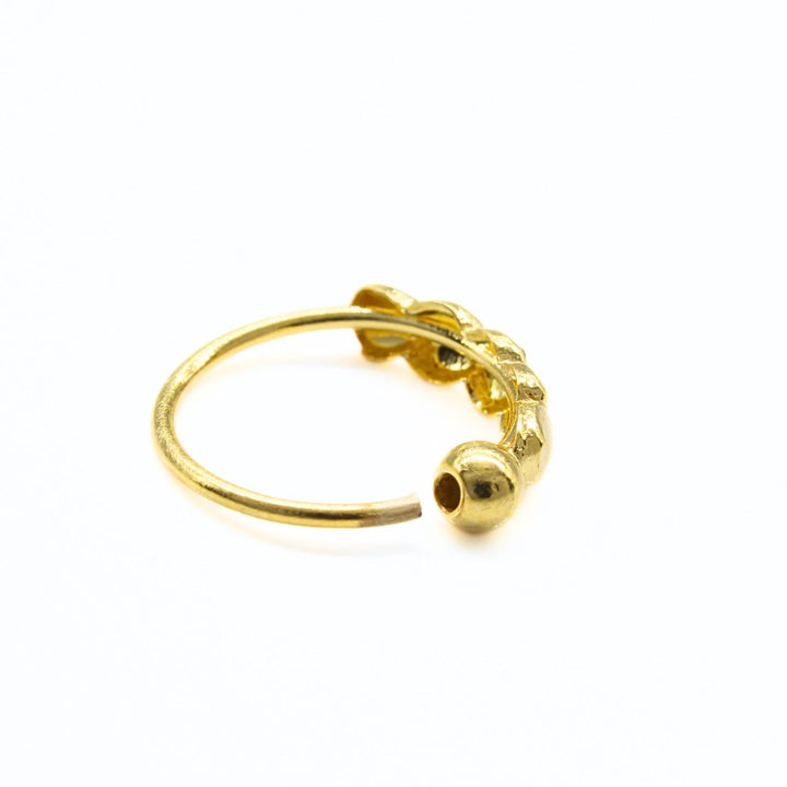 Real Gold piercings Nose Ring in Ball Hoop  Style