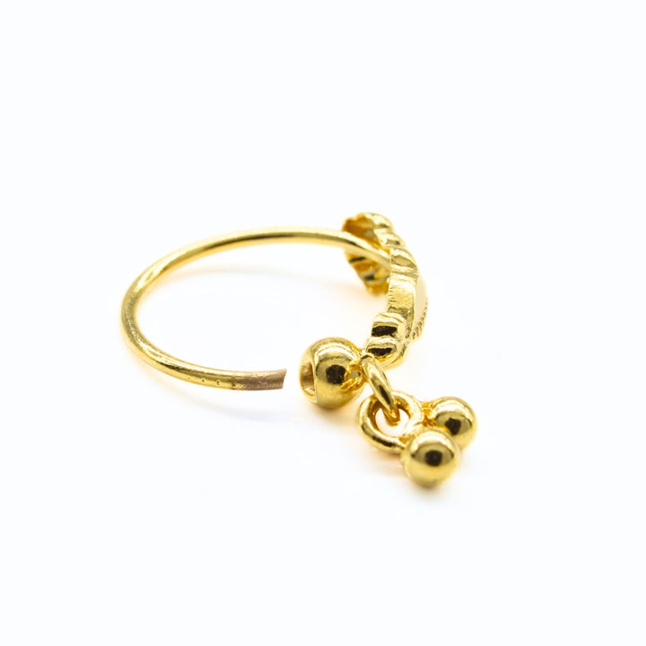 Real Gold piercings Nose Ring in Ball Hoop  Style