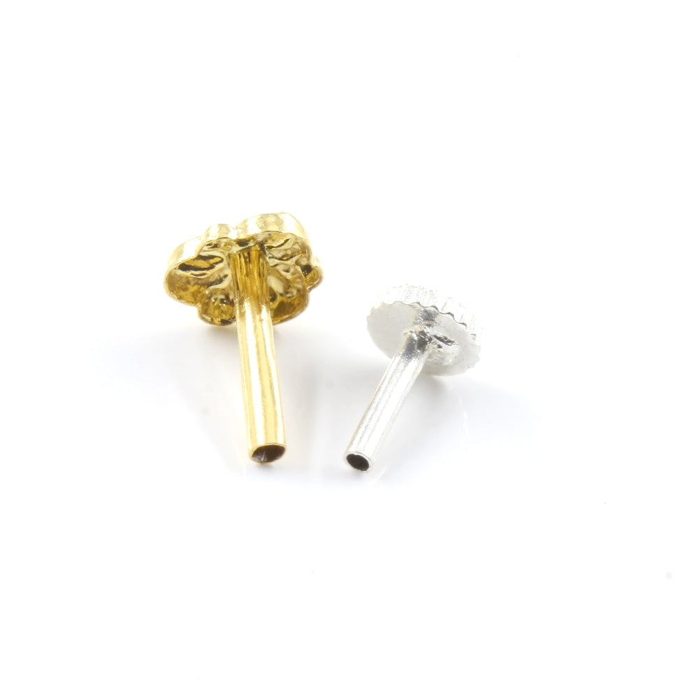 Asian Floral Style 18K Real Gold Women Nose stud nose ring Push Pin