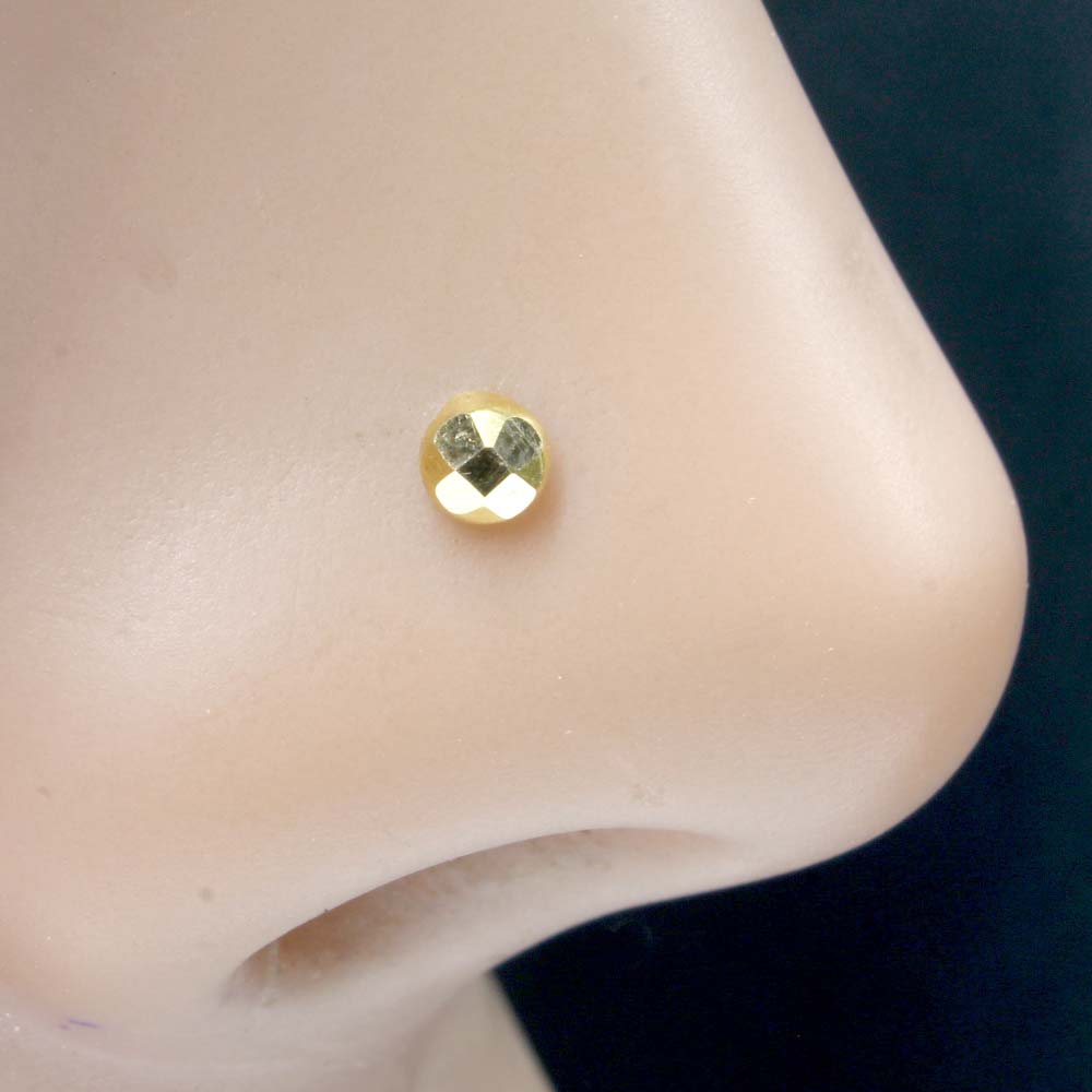 Handmade Real Gold Piercing Nose Stud Girls and women 