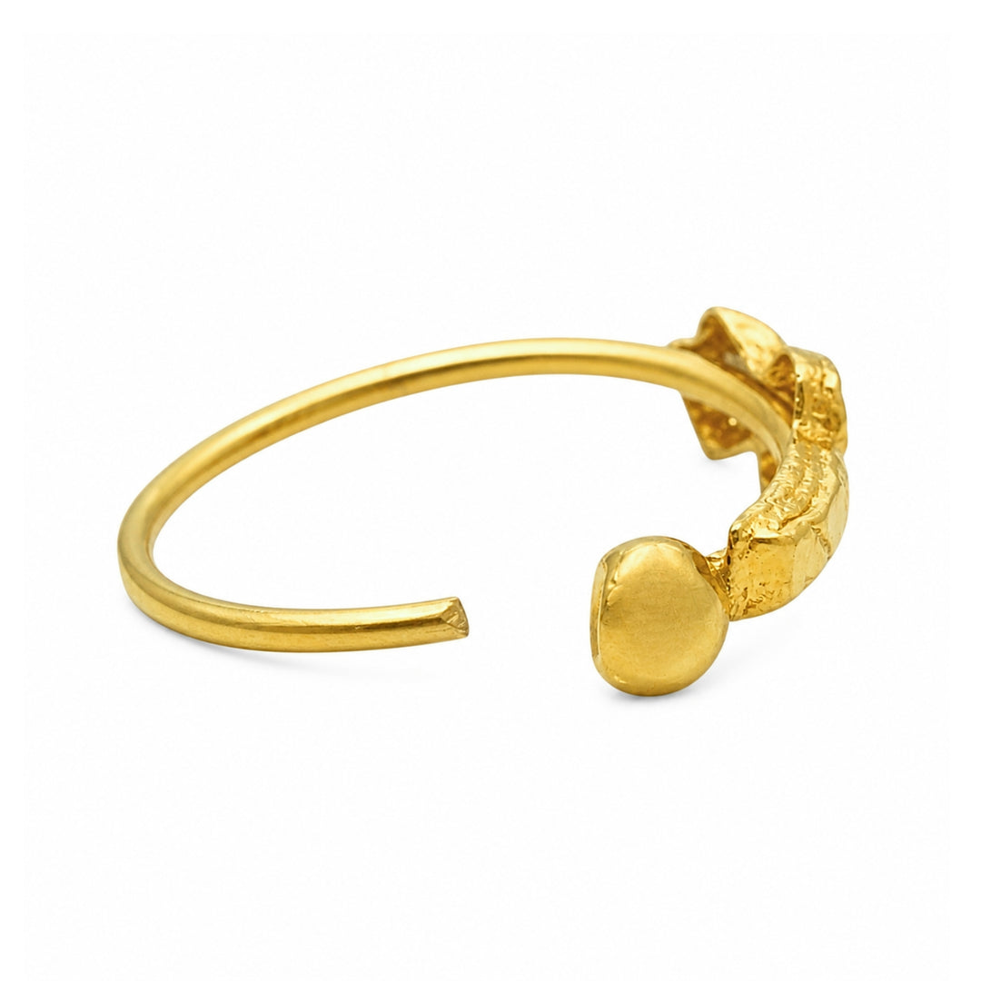 Vertical 14K Real Solid Gold Indian Nath Nose Hoop Ring for women