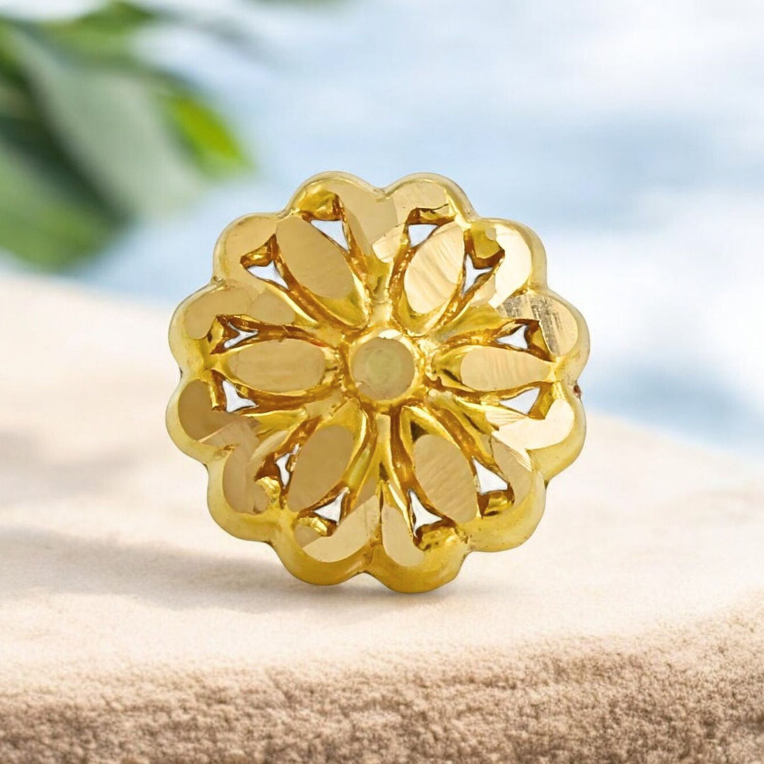 Nozera 18K Gold Handcrafted Screw-Type Nose\Ear Stud – Solid Gold Nose Jewelry for Women